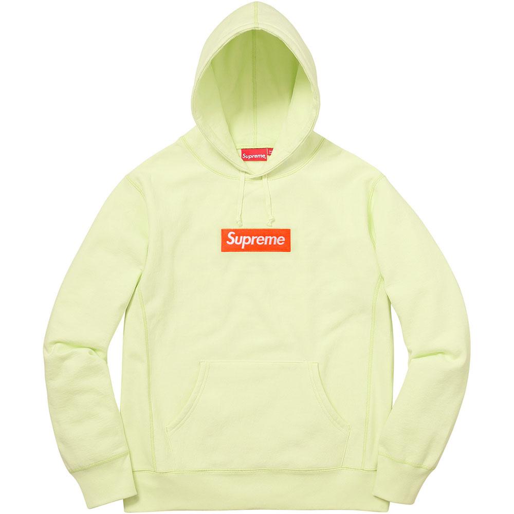 Supreme Box Logo Hooded Sweatshirt (FW17) Pale Lime — XXS — Front View