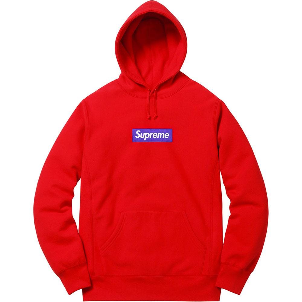Supreme Box Logo Hooded Sweatshirt (FW17) Red — XXS — Front View