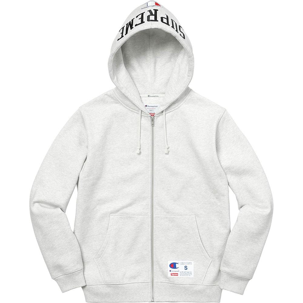 Supreme Champion Arc Logo Zip Up Sweat - Ash Grey — XXS — Front View
