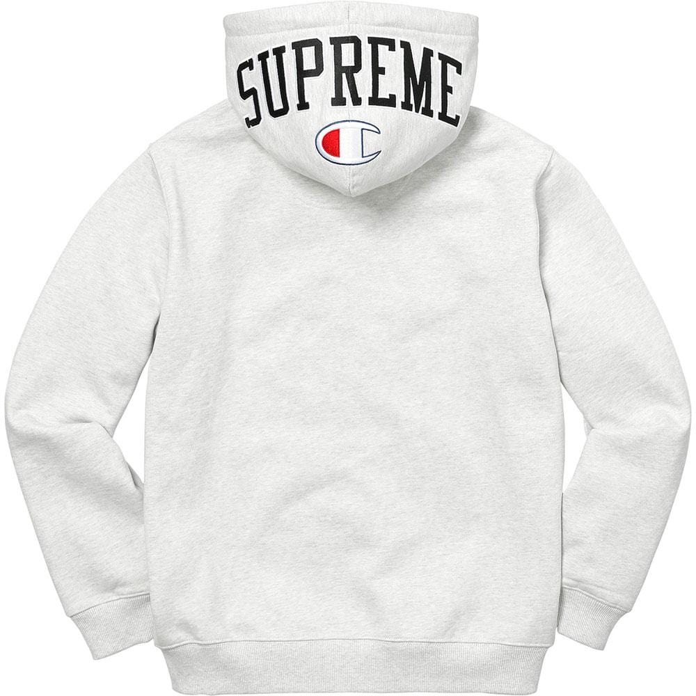 Supreme Champion Arc Logo Zip Up Sweat - Ash Grey — XXS — Side View
