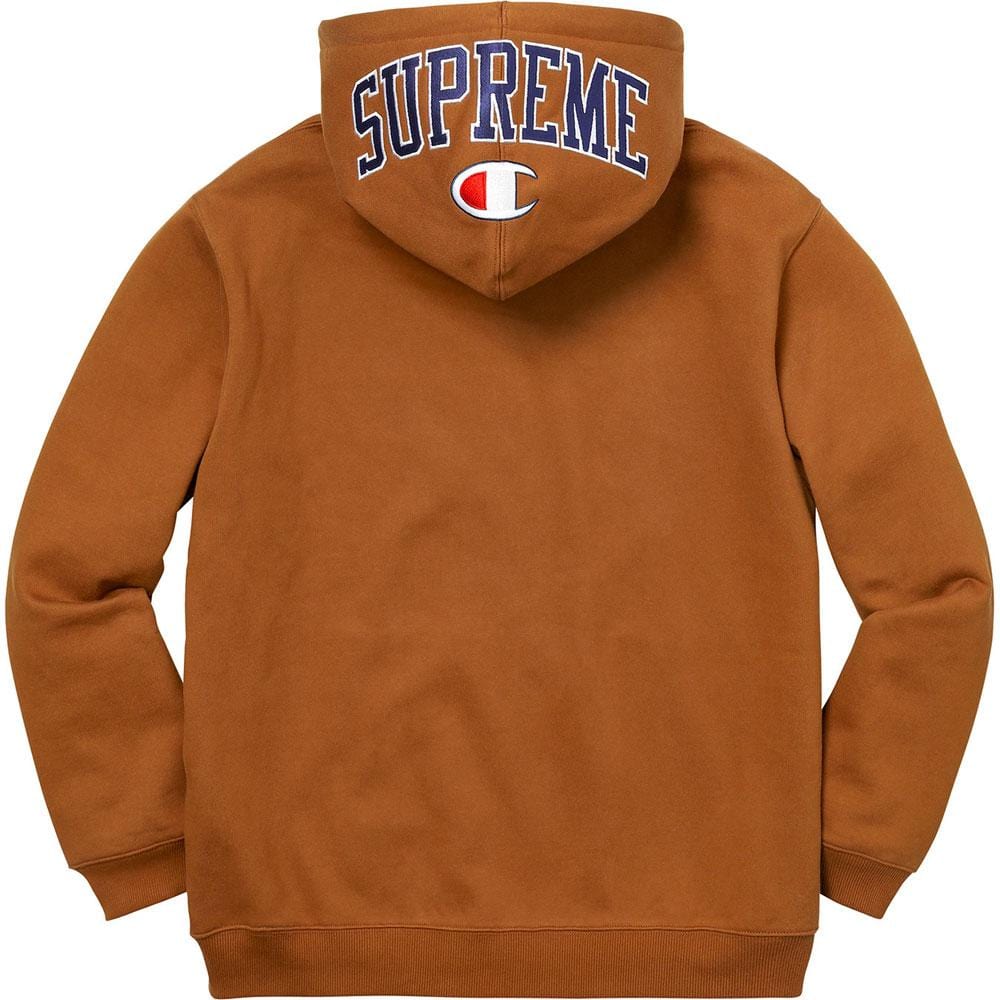 Supreme Champion Arc Logo Zip Up Sweat - Brown — M — Side View
