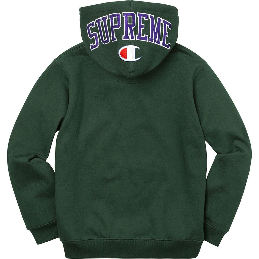 Supreme Champion Arc Logo Zip Up Sweat - Dark Green — M — Side View