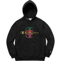 Supreme Champion Stacked C Hooded Sweatshirt Black — XXS — Front View