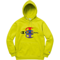 Supreme Champion Stacked C Hooded Sweatshirt Bright Green — M — Front View