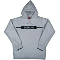 Supreme Chest Twill Tape Hooded Sweatshirt - Grey — XXS — Front View