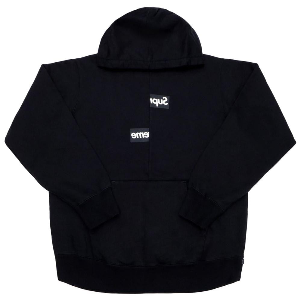 Supreme Comme des Garcons SHIRT Split Box Logo Hooded Sweatshirt Black — XXS — Front View