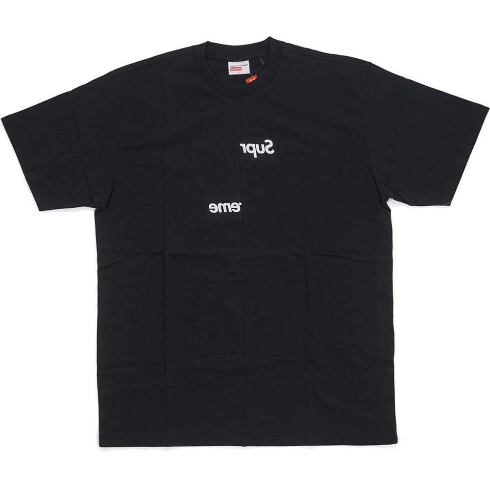 Supreme Comme des Garcons SHIRT Split Box Logo Tee Black — XXS — Front View
