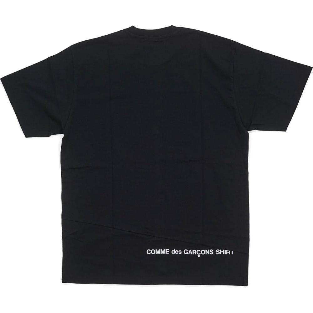Supreme Comme des Garcons SHIRT Split Box Logo Tee Black — XXS — Side View