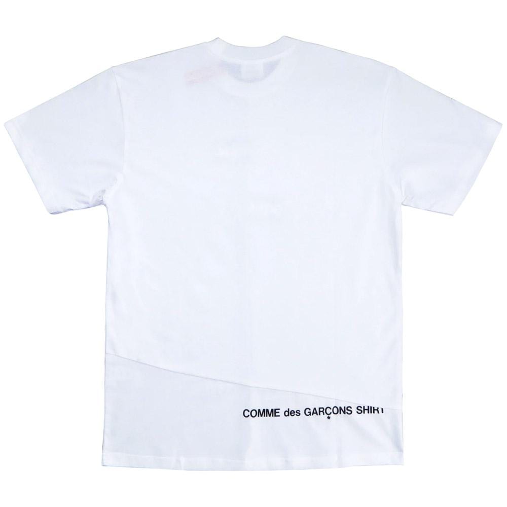 Supreme Comme des Garcons SHIRT Split Box Logo Tee White — XXS — Side View