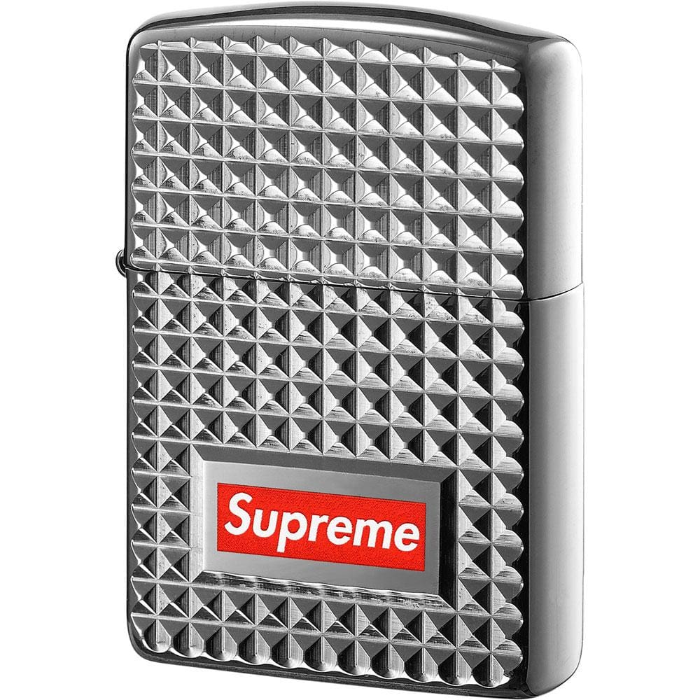 Supreme Diamond Cut Zippo Silver — Front View