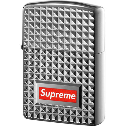Supreme Diamond Cut Zippo Silver — Front View