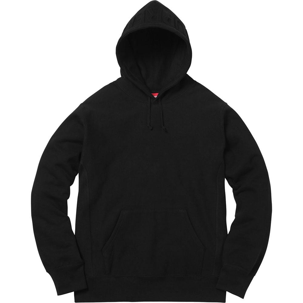 Supreme Embossed Logo Hooded Sweatshirt Black — XXS — Front View