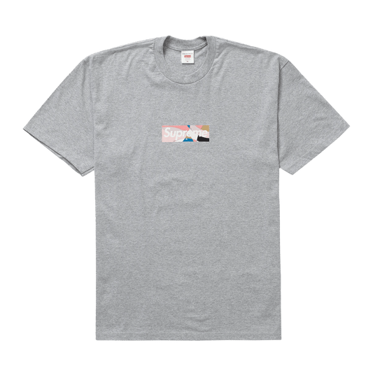 Supreme x Emilio Pucci Box Logo Tee 'Heather Grey/Dusty Pink' — XXS — Front View