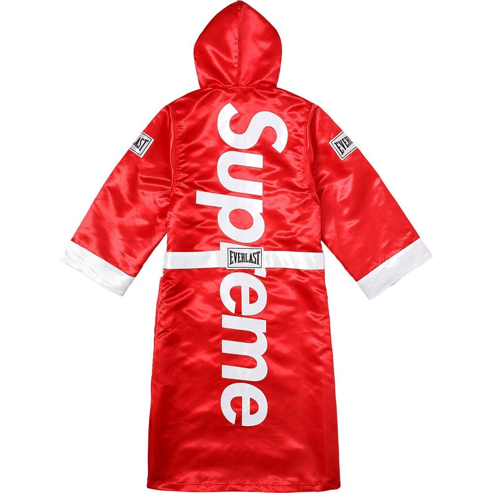 Supreme Everlast Satin Hooded Boxing Robe - Red — XXS — Side View