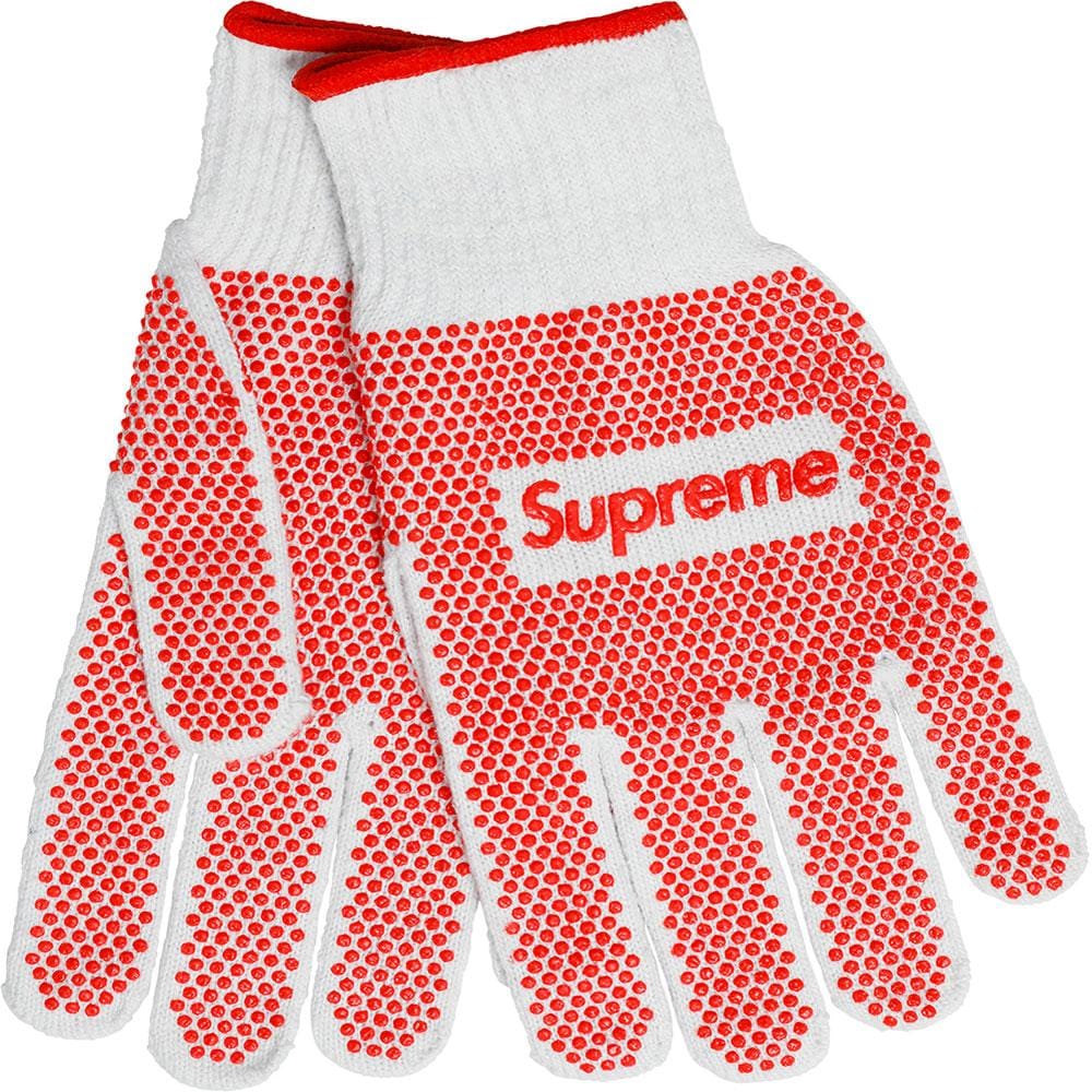 Supreme Grip Work Gloves White — Front View