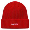 Supreme Loose Gauge Beanie (FW18) Red — Front View