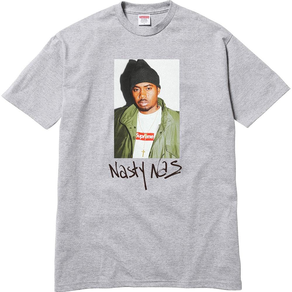 Supreme Nas Tee Heather Grey — XXS — Front View