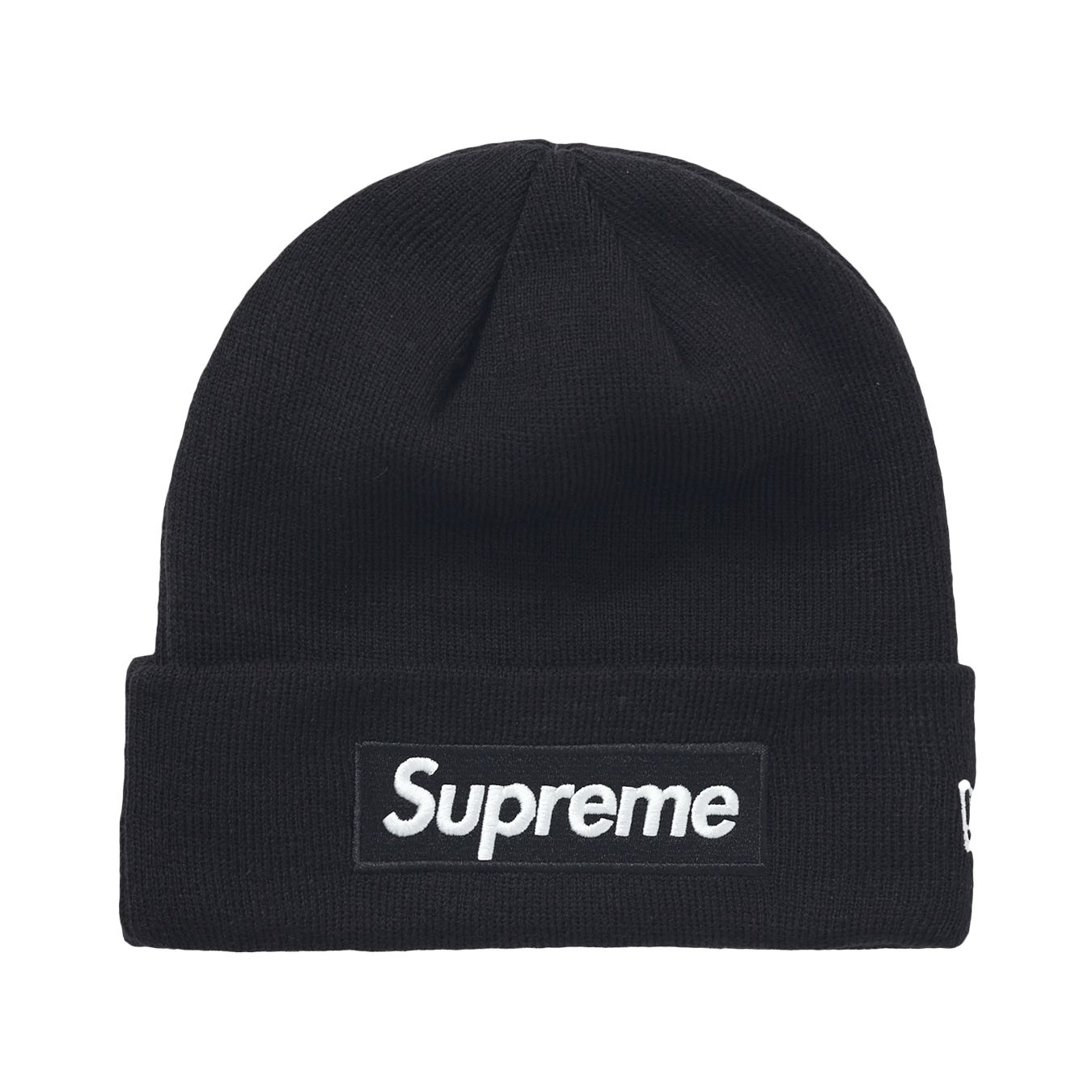 Supreme New Era Box Logo Beanie (FW21) 'Black' — Front View