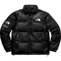 Supreme-The North Face Leather Nuptse Jacket - Black — XXS — Front View