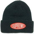 Supreme Oval Patch Beanie Green — Front View