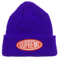 Supreme Oval Patch Beanie Purple — Front View