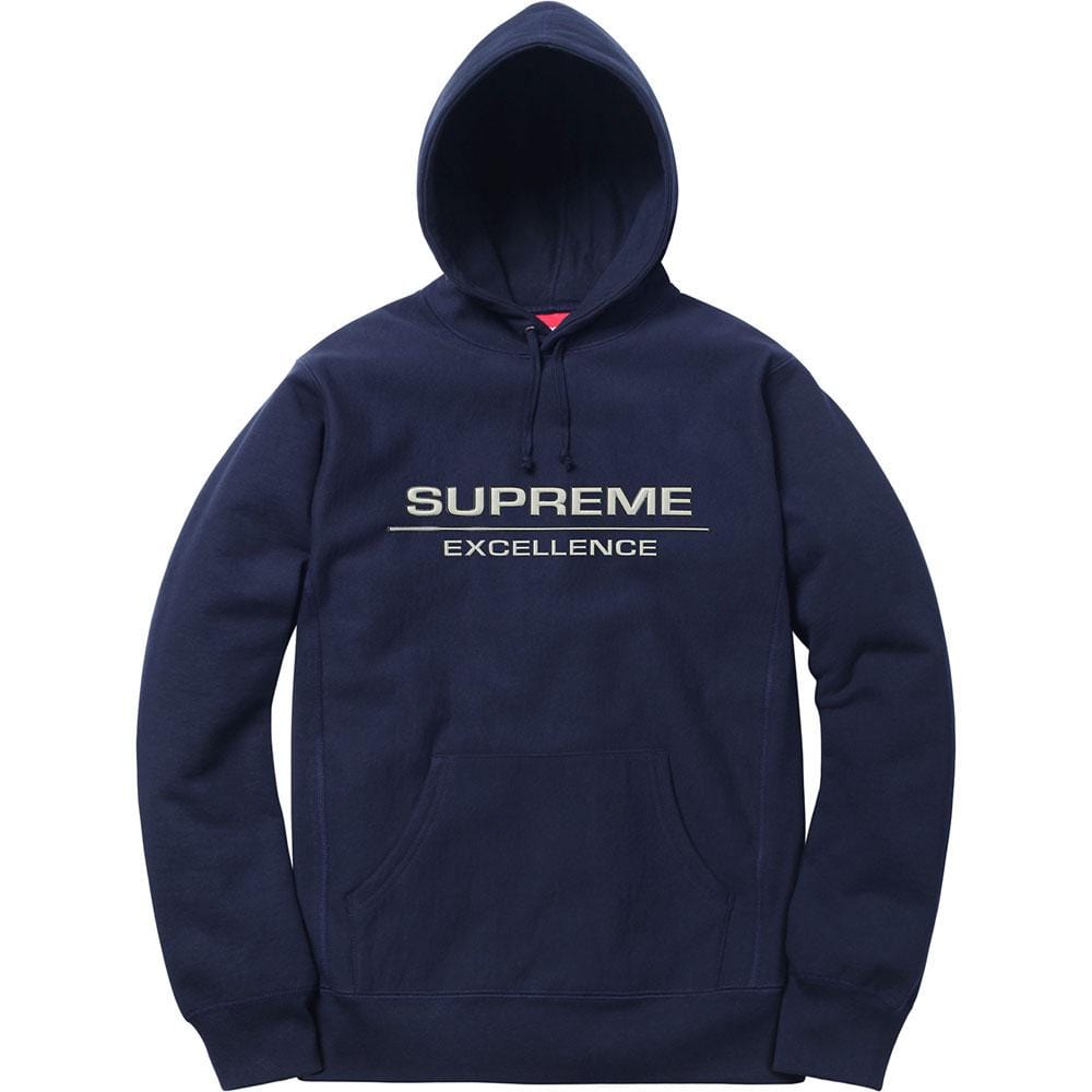 Supreme Reflective Excellence Hooded Sweatshirt - Navy — XXS — Front View
