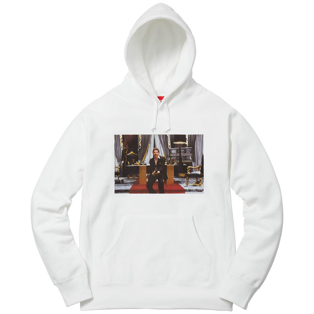 Supreme Scarface Friend Hooded Sweatshirt - White — XXS — Front View