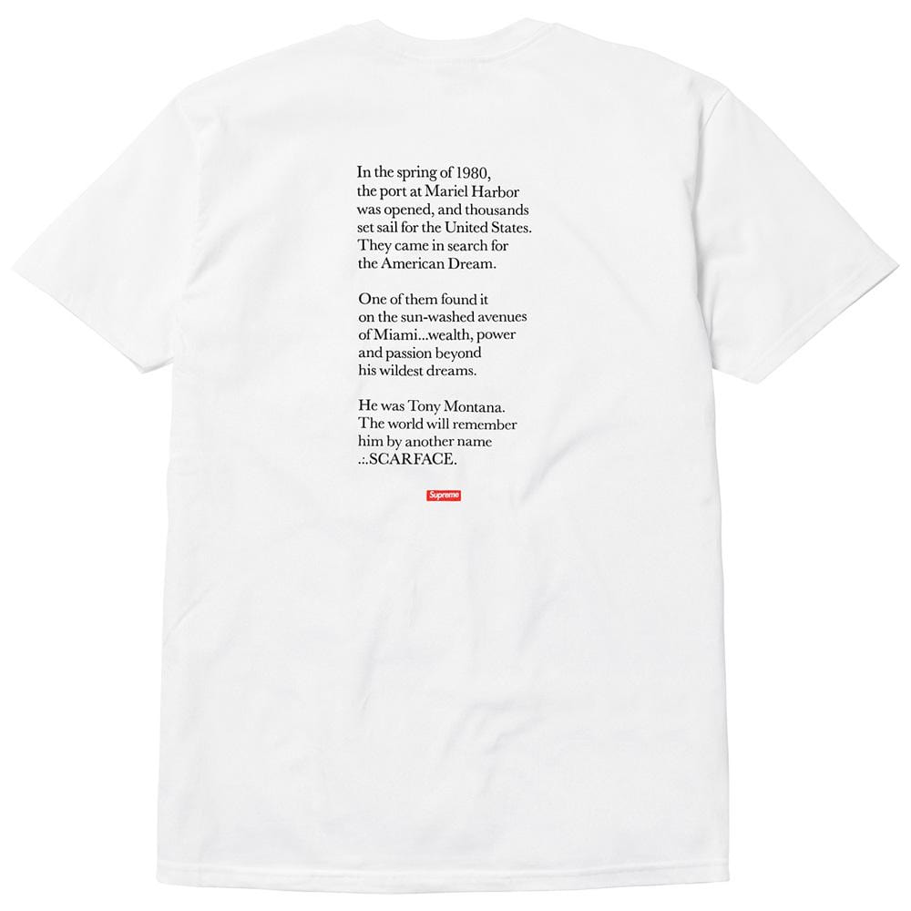 Supreme Scarface Shower Tee - White — XXS — Side View