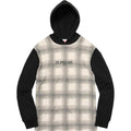 Supreme Shadow Plaid Hooded L-S Top Black — XXS — Front View