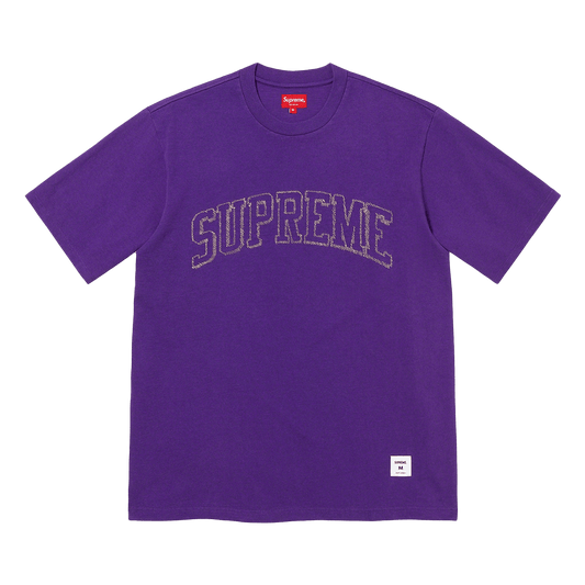 Supreme Sketch Embroidered S/S Top Purple — XXS — Front View