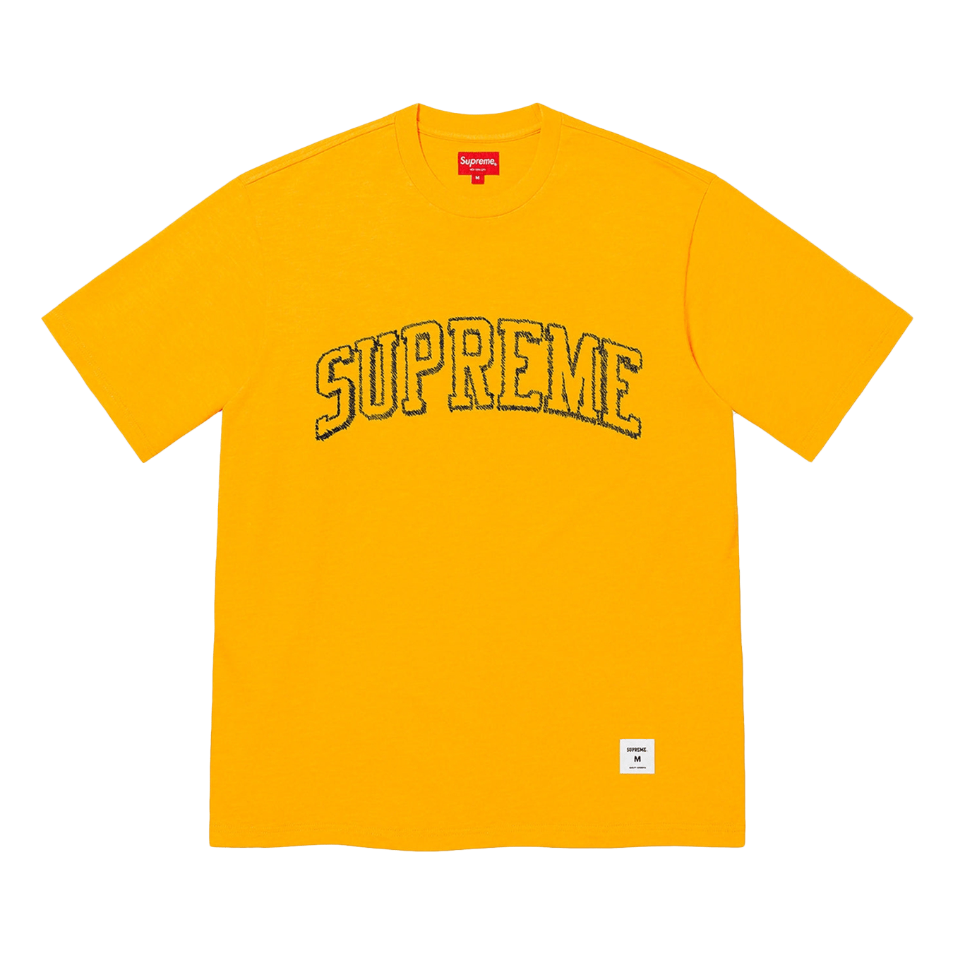 Supreme Sketch Embroidered S/S Top Yellow — XXS — Front View