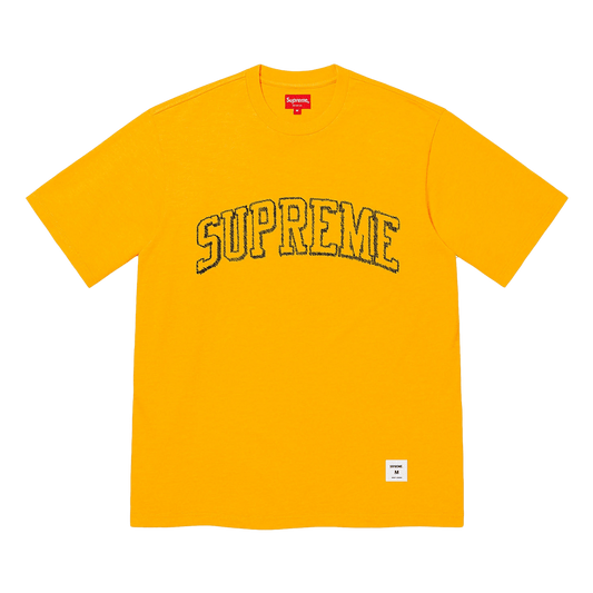 Supreme Sketch Embroidered S/S Top Yellow — XXS — Front View
