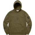Supreme-Stone Island Hooded Sweatshirt - Olive — S — Front View