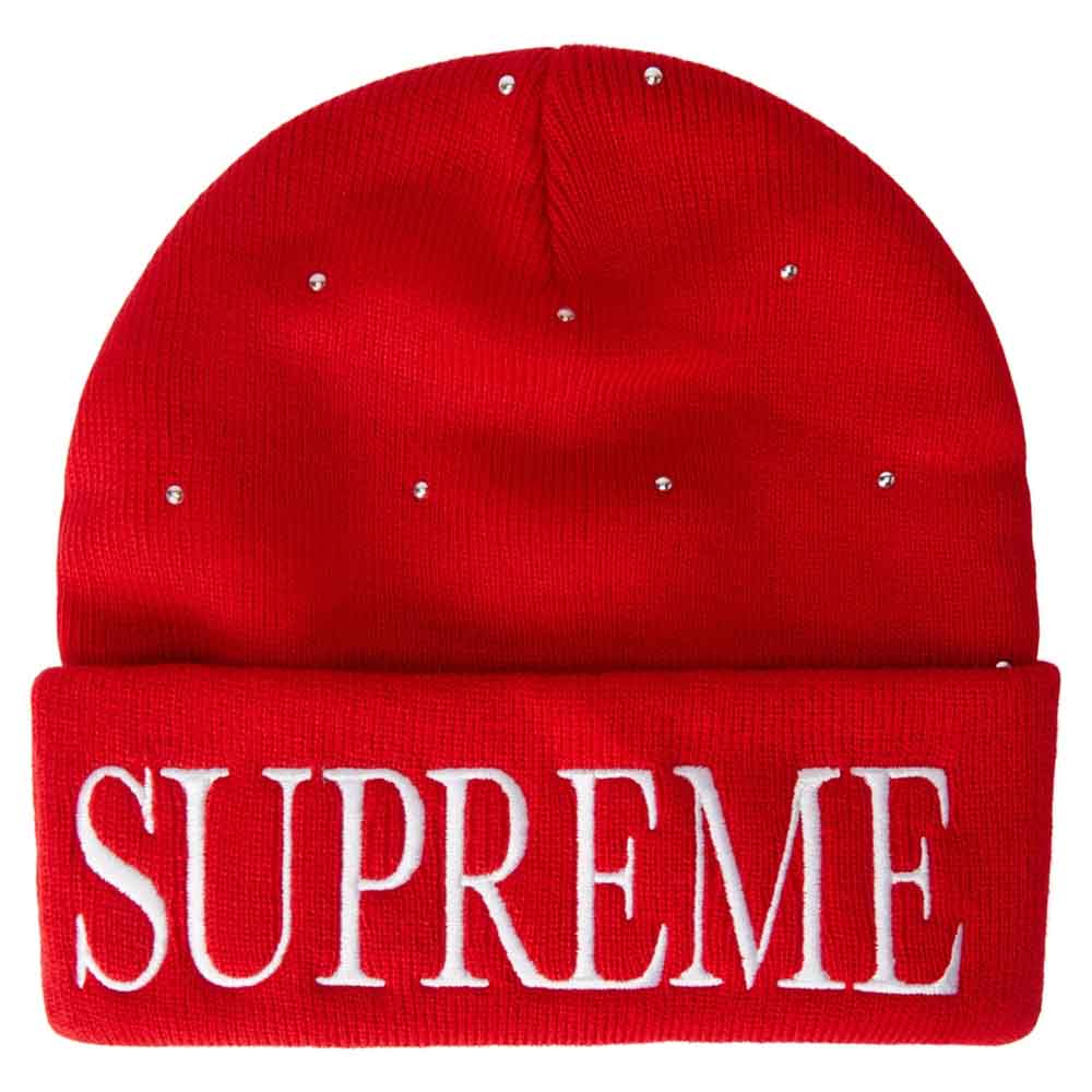 Supreme Studded Beanie Red — Front View