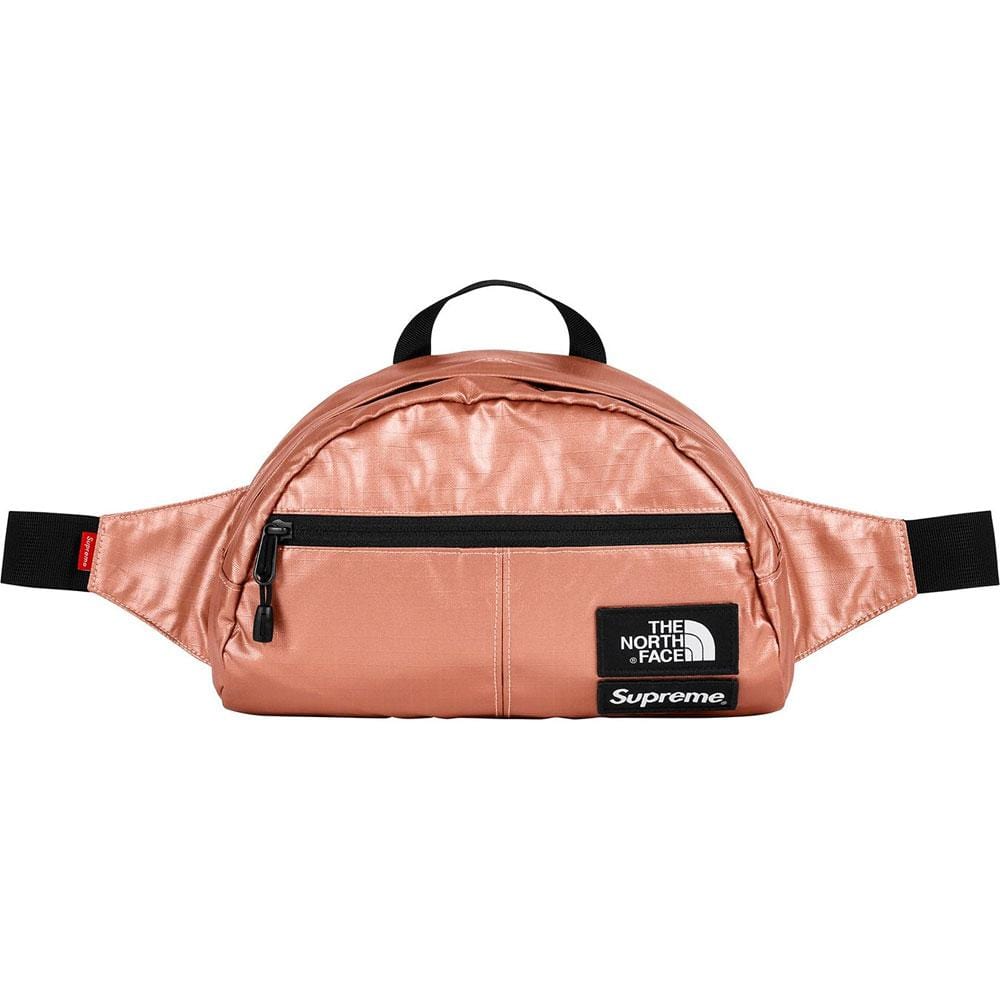 Supreme The North Face Metallic Roo II Lumbar Pack Rose Gold — Front View