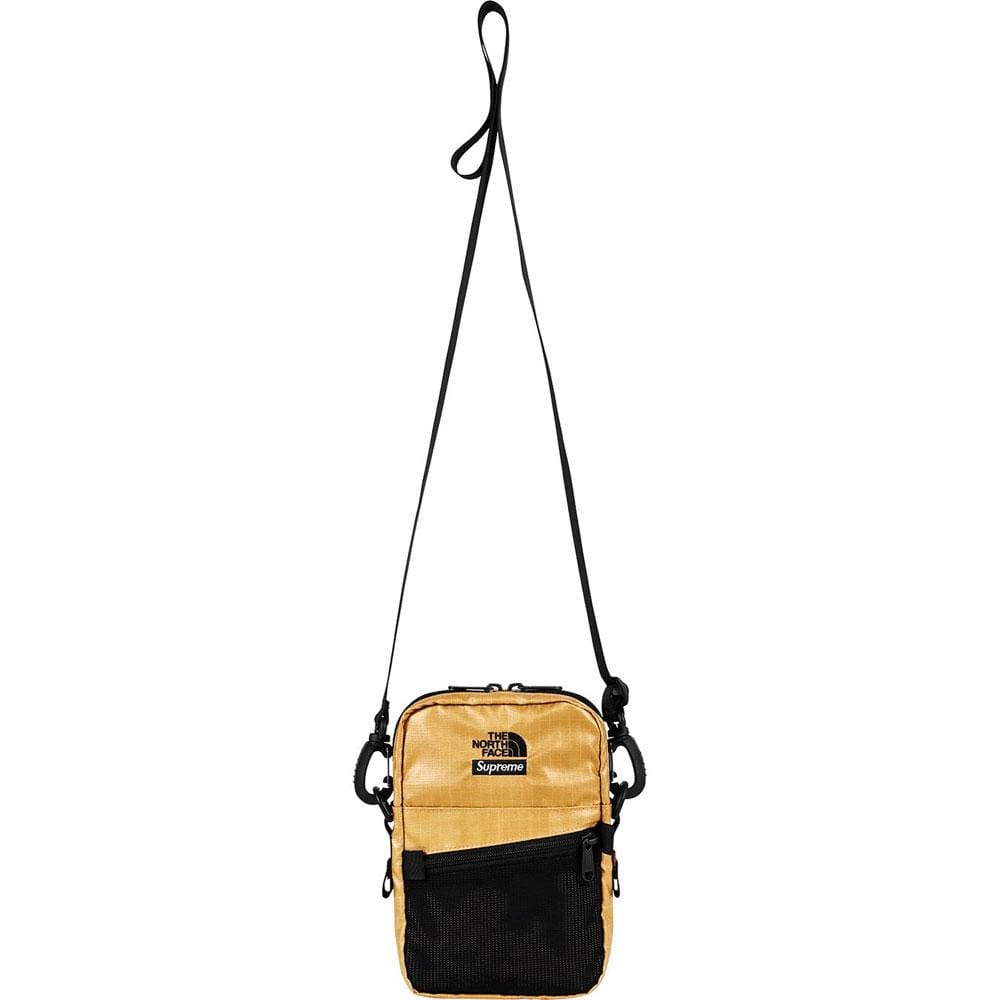 Supreme The North Face Metallic Shoulder Bag Gold — Front View
