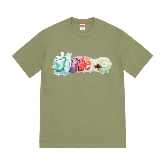 Supreme Watercolor Tee 'Light Olive' — XXS — Front View
