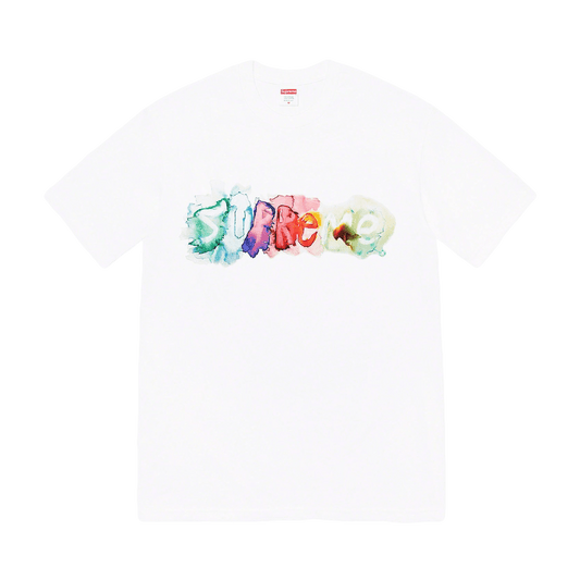 Supreme Watercolor Tee 'White' — XXS — Front View