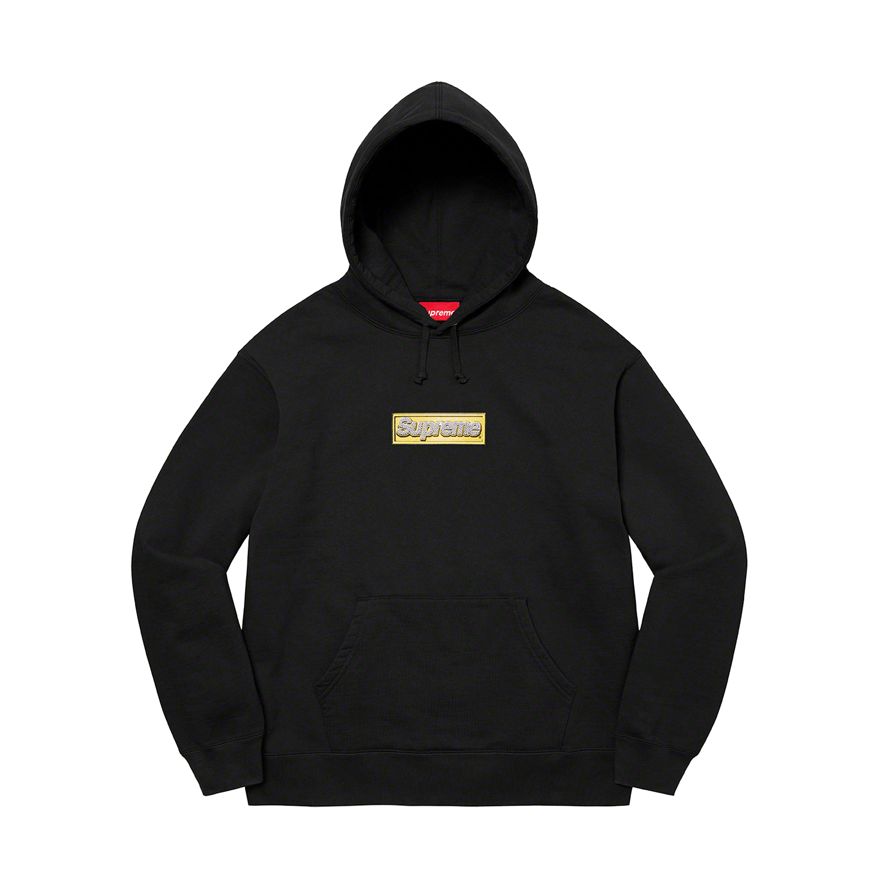 Supreme Bling Box Logo Hooded Sweatshirt 'Black' — XXS — Front View