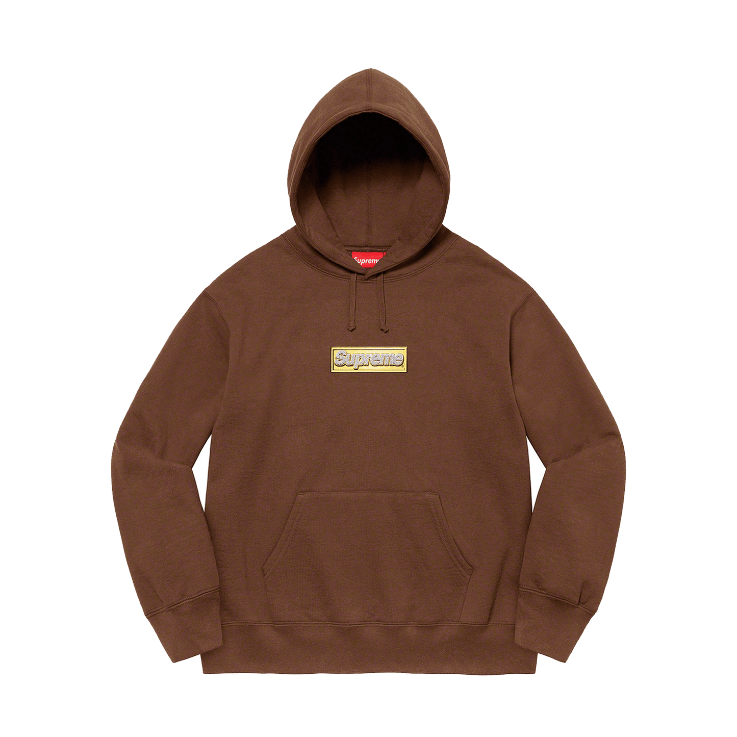 Supreme Bling Box Logo Hooded Sweatshirt 'Dark Brown' — XXS — Front View