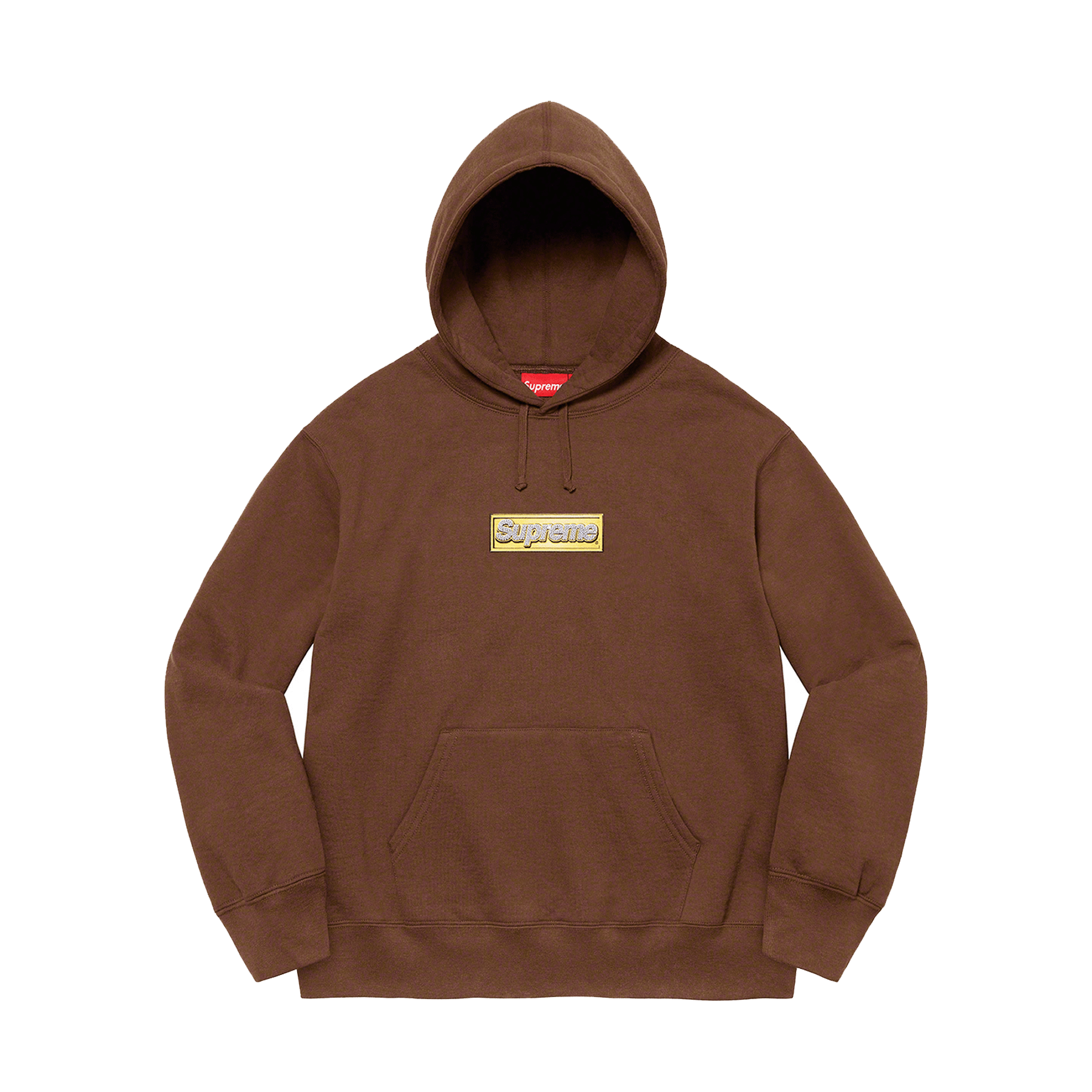 Supreme Bling Box Logo Hooded Sweatshirt 'Dark Brown' — XXS — Front View