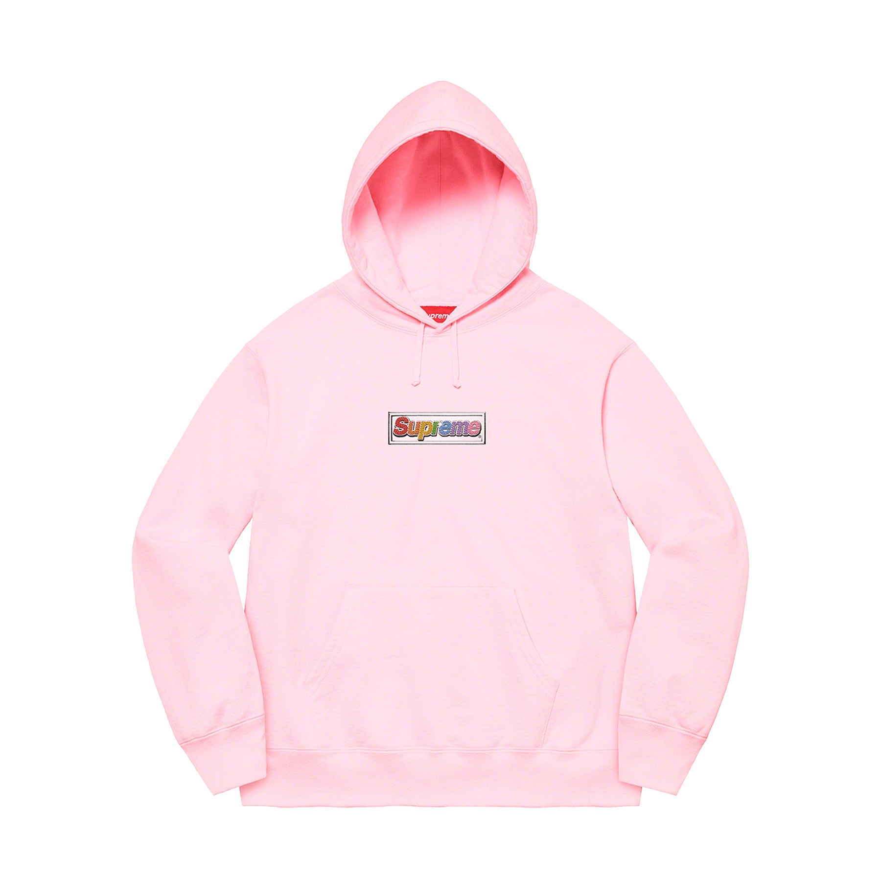 Supreme Bling Box Logo Hooded Sweatshirt 'Light Pink' — XXS — Front View
