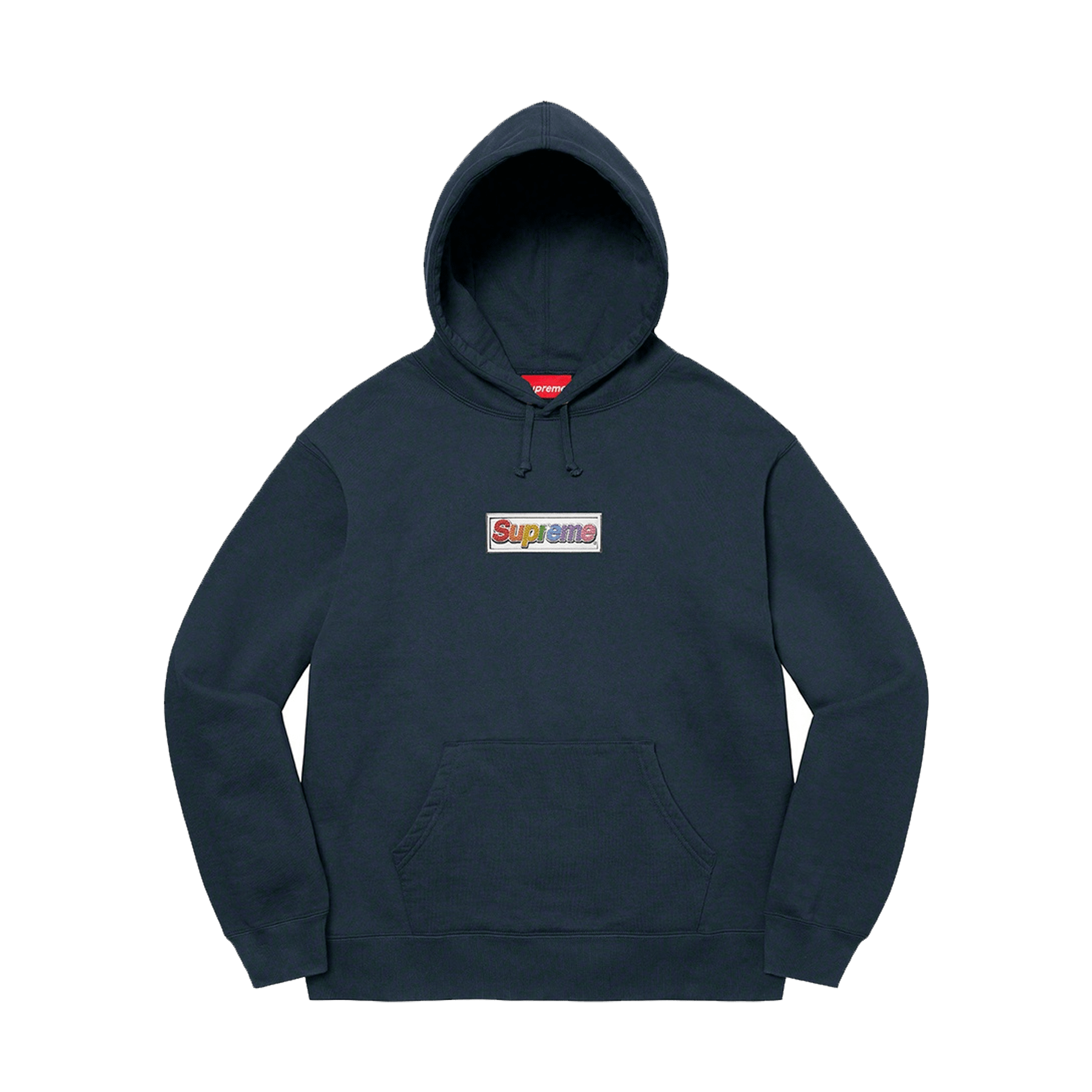 Supreme Bling Box Logo Hooded Sweatshirt 'Navy' — XXS — Front View