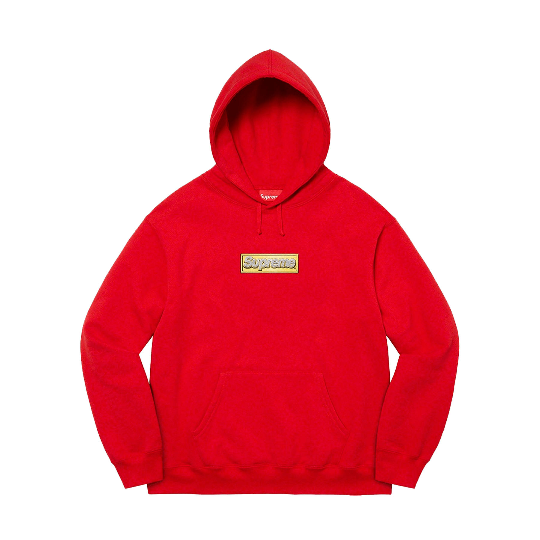 Supreme Bling Box Logo Hooded Sweatshirt 'Red' — XXS — Front View