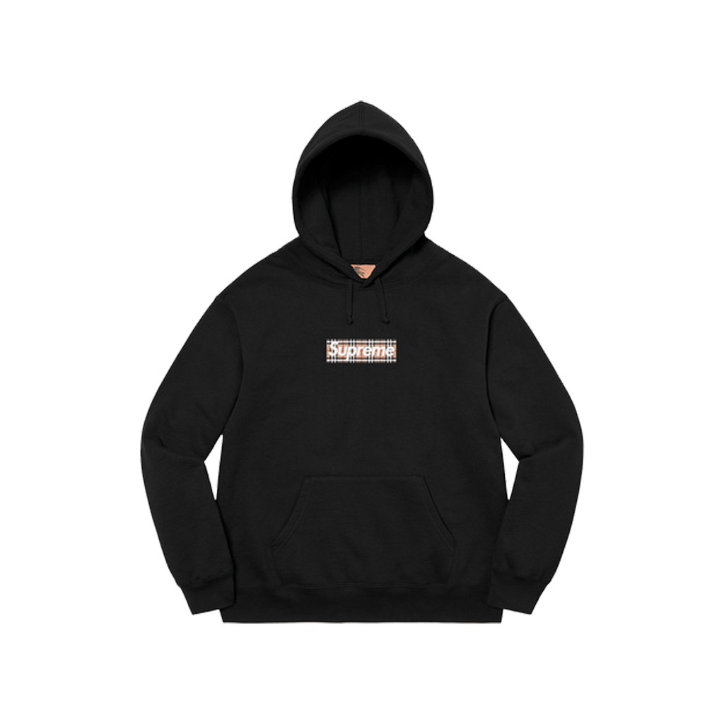 Supreme x Burberry Box Logo Hooded Sweatshirt 'Black' — XXS — Front View