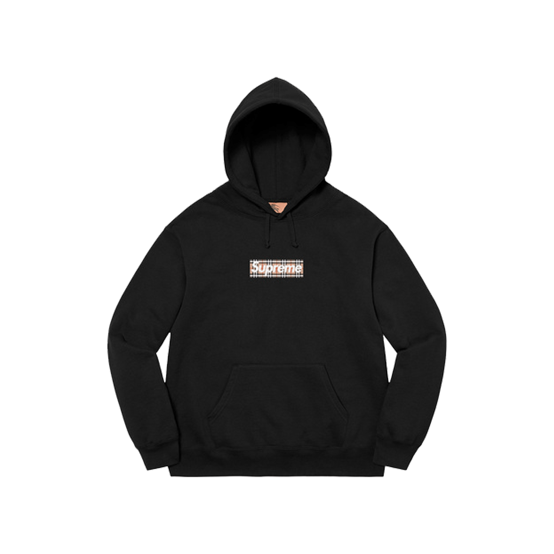 Supreme x Burberry Box Logo Hooded Sweatshirt 'Black' — XXS — Front View