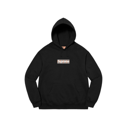 Supreme x Burberry Box Logo Hooded Sweatshirt 'Black' — XXS — Front View