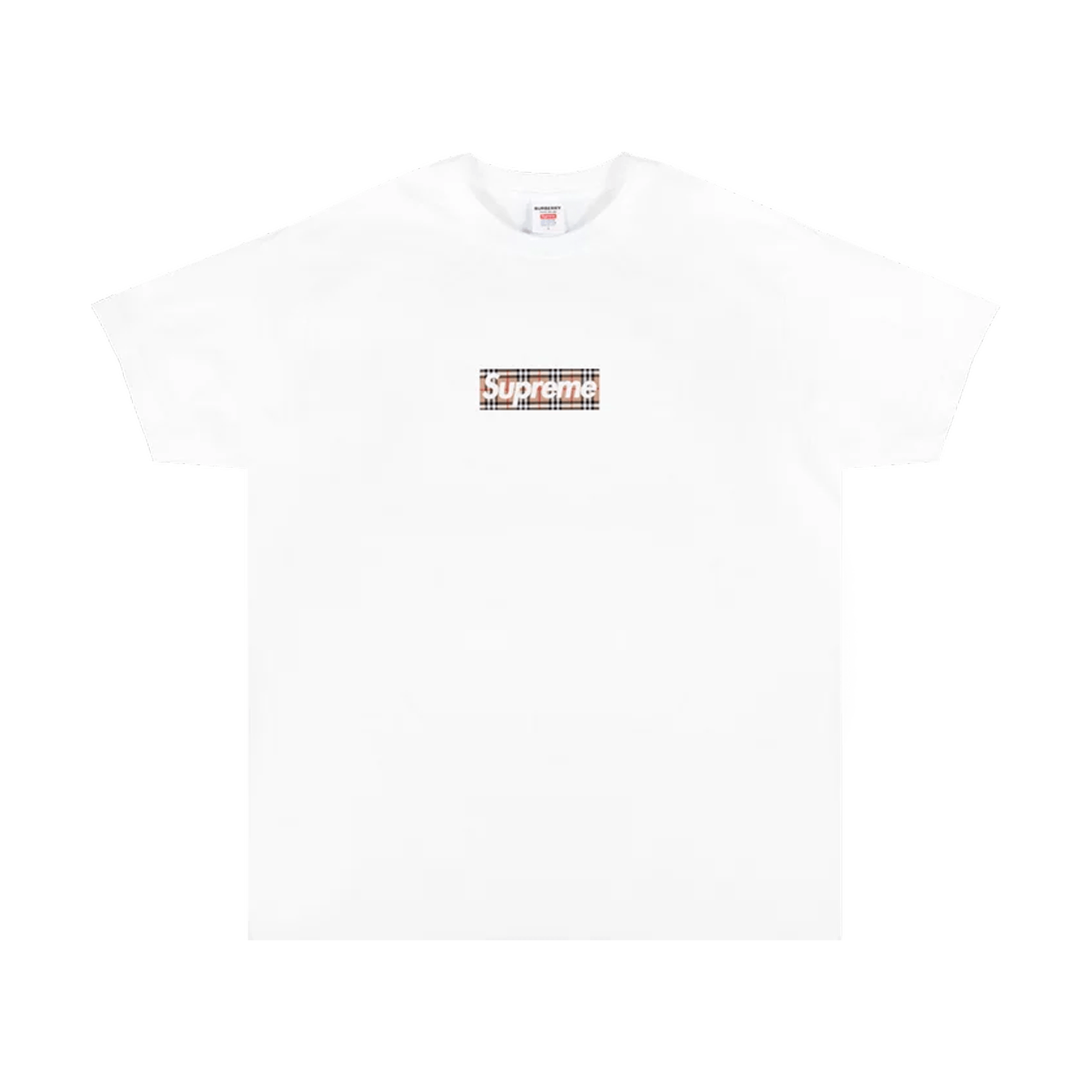 Supreme x Burberry Box Logo Tee 'White' — XXS — Front View