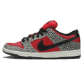 Supreme x Nike Dunk Low Premium SB 'Red Cement' — UK 3 | EU 35.5 | US 3.5 — Front View
