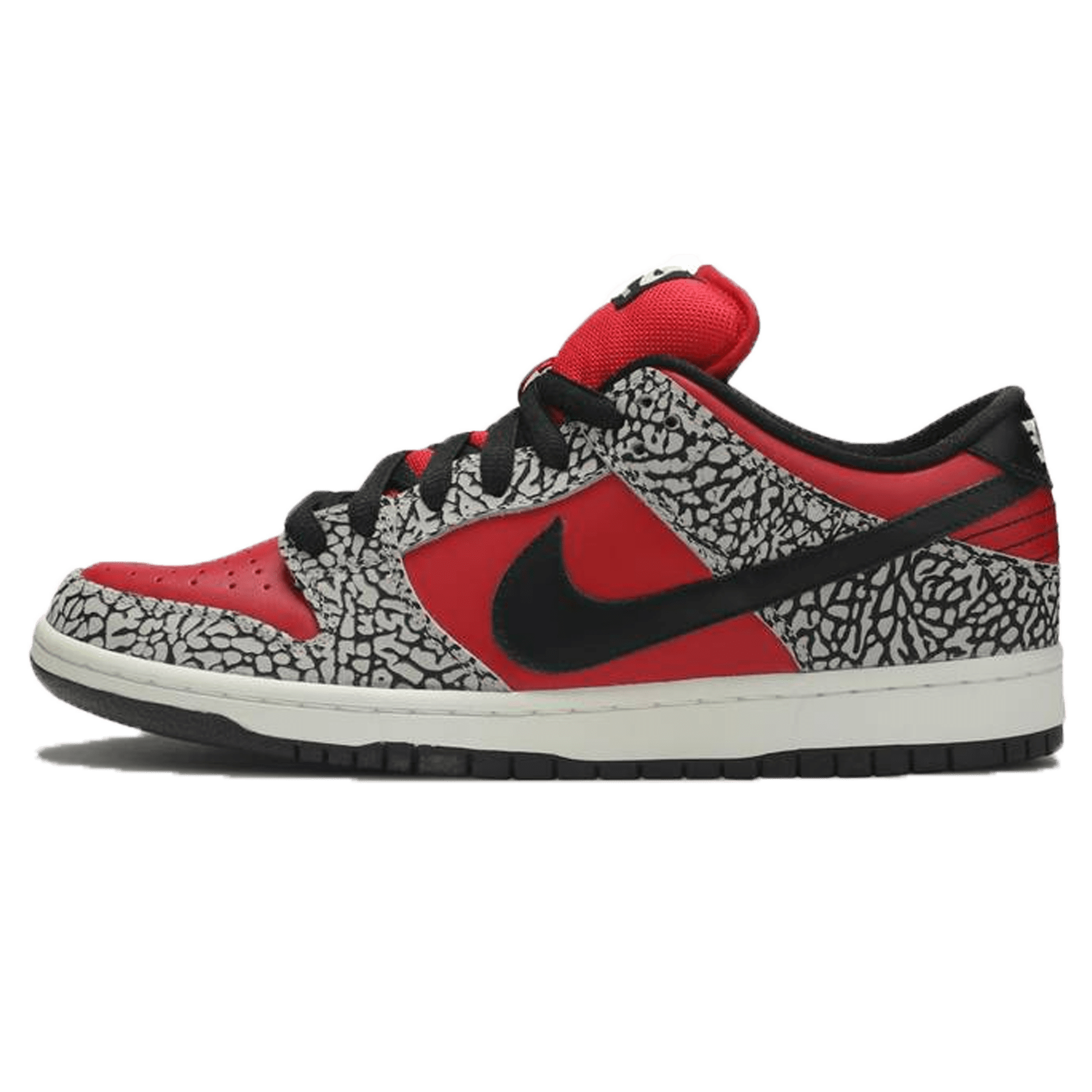Supreme x Nike Dunk Low Premium SB 'Red Cement' — UK 3 | EU 35.5 | US 3.5 — Front View